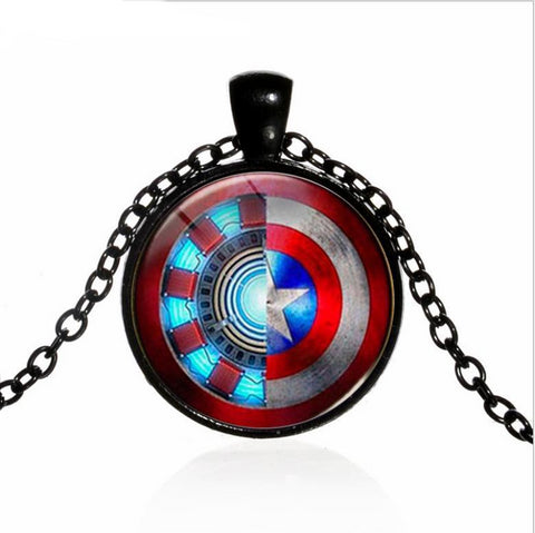 Avengers Iron Man Heart Time Gem Necklace