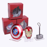 The Avengers Iron Man Captain America Thor Hammer Acrylic Base Mini Action Figure Toys
